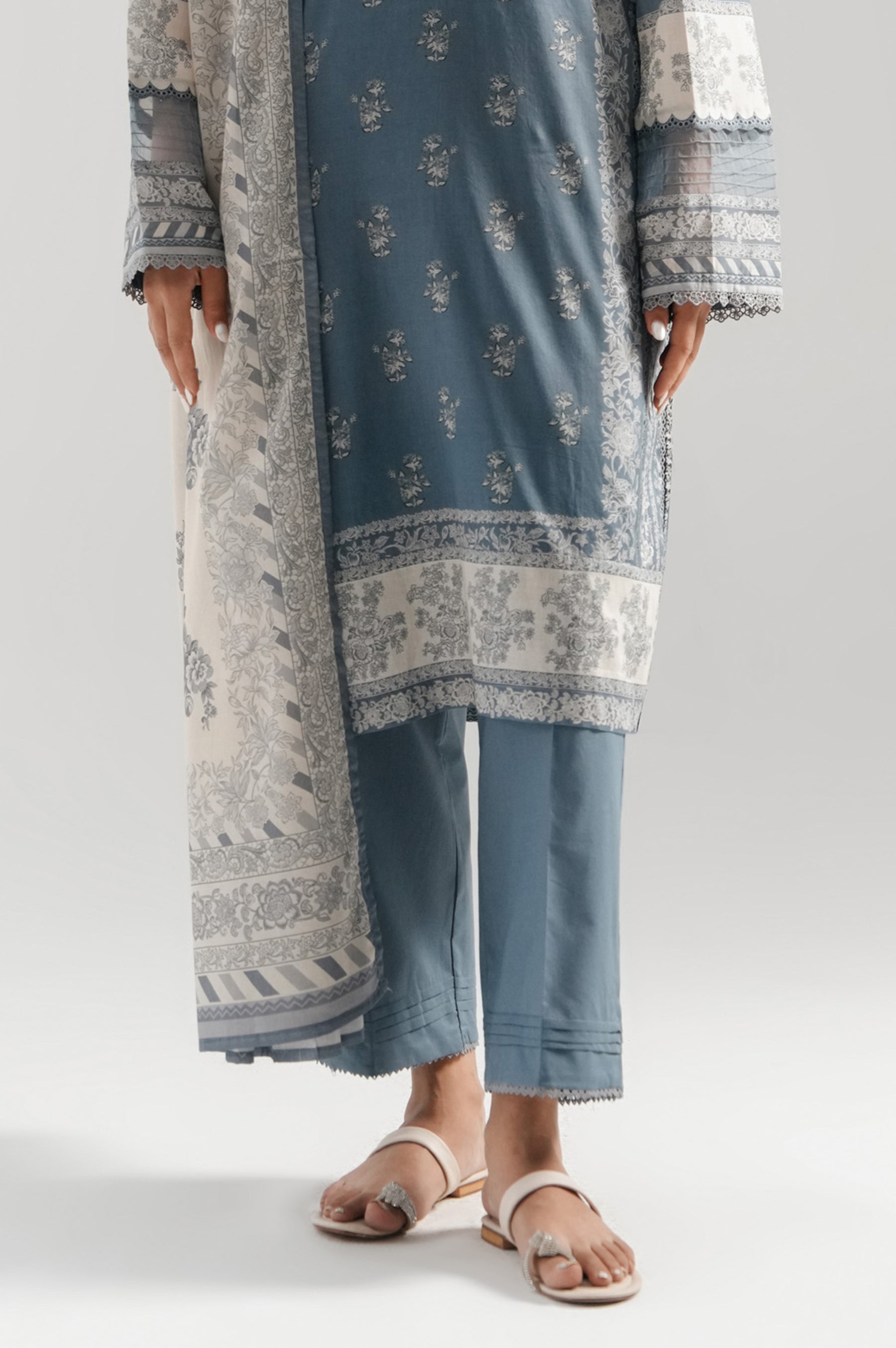 DYED LAWN STITCHED BOTTOM (FACTORY E-OUTLET)