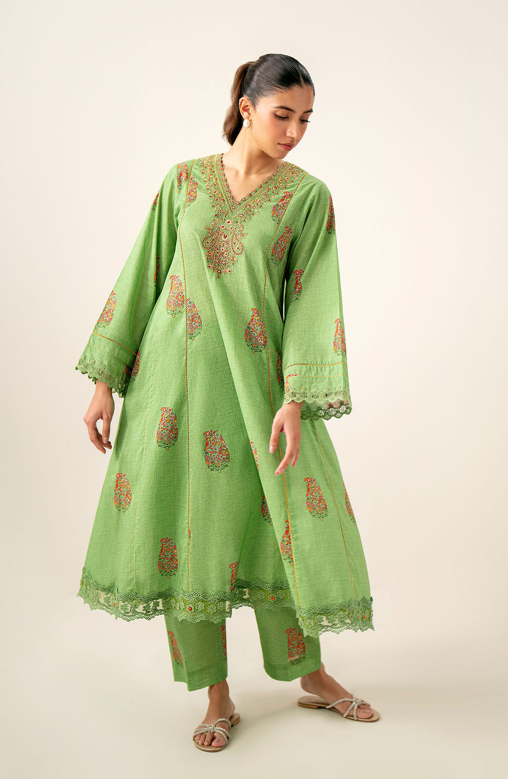 Unstitched 2 Piece Printed Embroidered Lawn Suit
