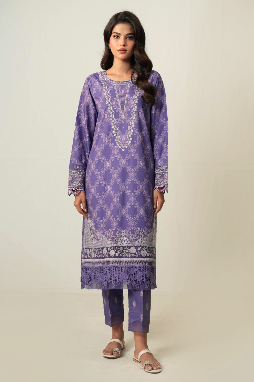 UNSTITCHED EMBROIDERED SUIT