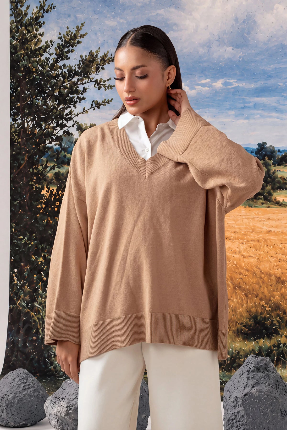 STYLIZED PULLOVER SWEATER