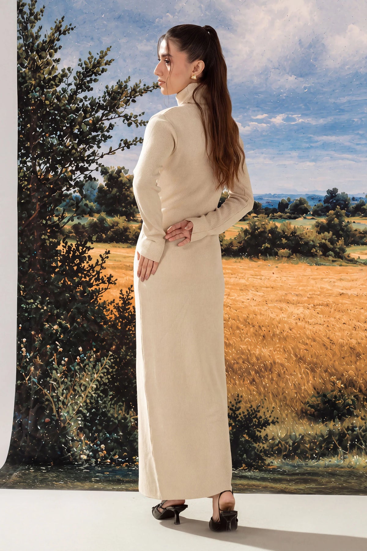 STYLIZED YARN DYED DRESS