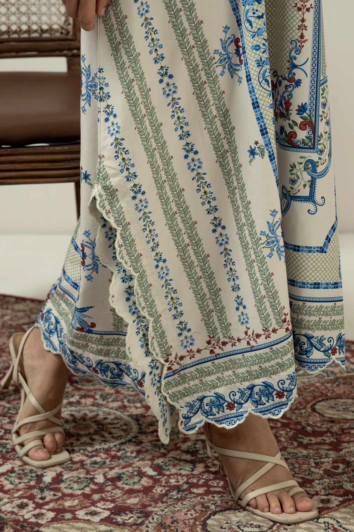 Vibrant multi-colored printed poly cambric 1-piece stitched top showcasing a bold and artistic color palette