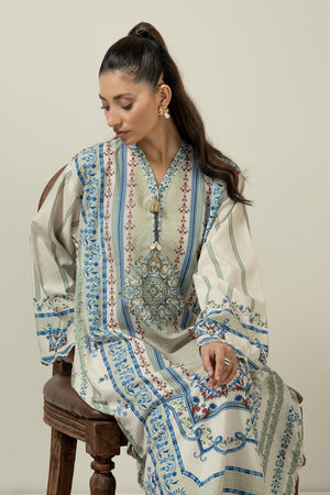 Vibrant multi-colored printed poly cambric 1-piece stitched top showcasing a bold and artistic color palette
