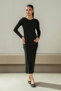 RIBBED KNITTED DRESS