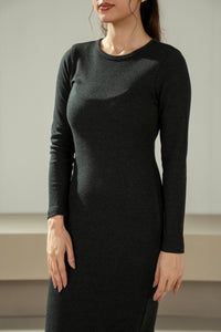 RIBBED KNITTED DRESS