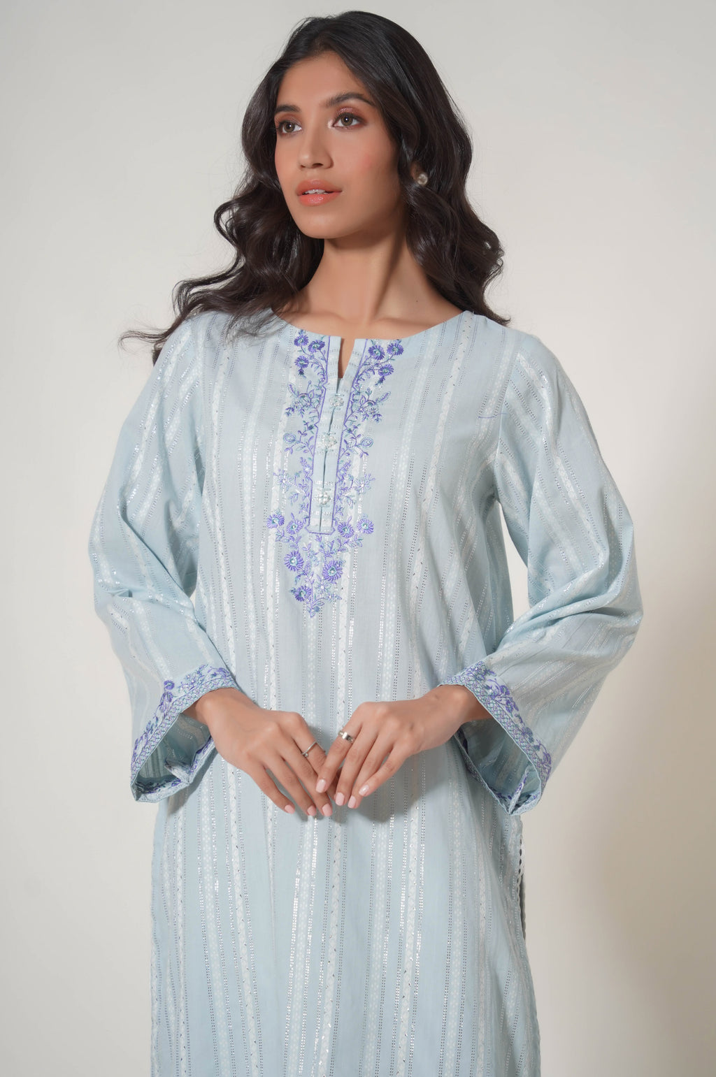 Stitched 1 Piece Embroidered Lorex Jacquard Shirt