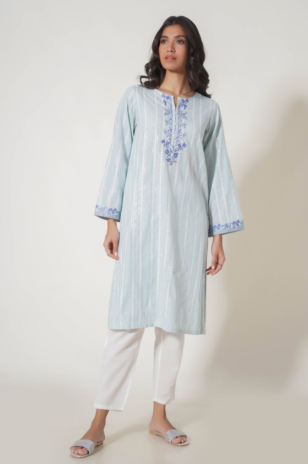 Stitched 1 Piece Embroidered Lorex Jacquard Shirt