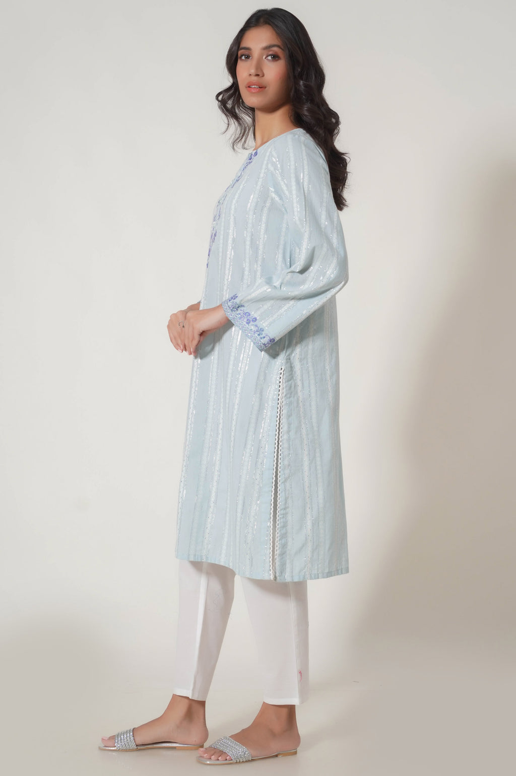Stitched 1 Piece Embroidered Lorex Jacquard Shirt