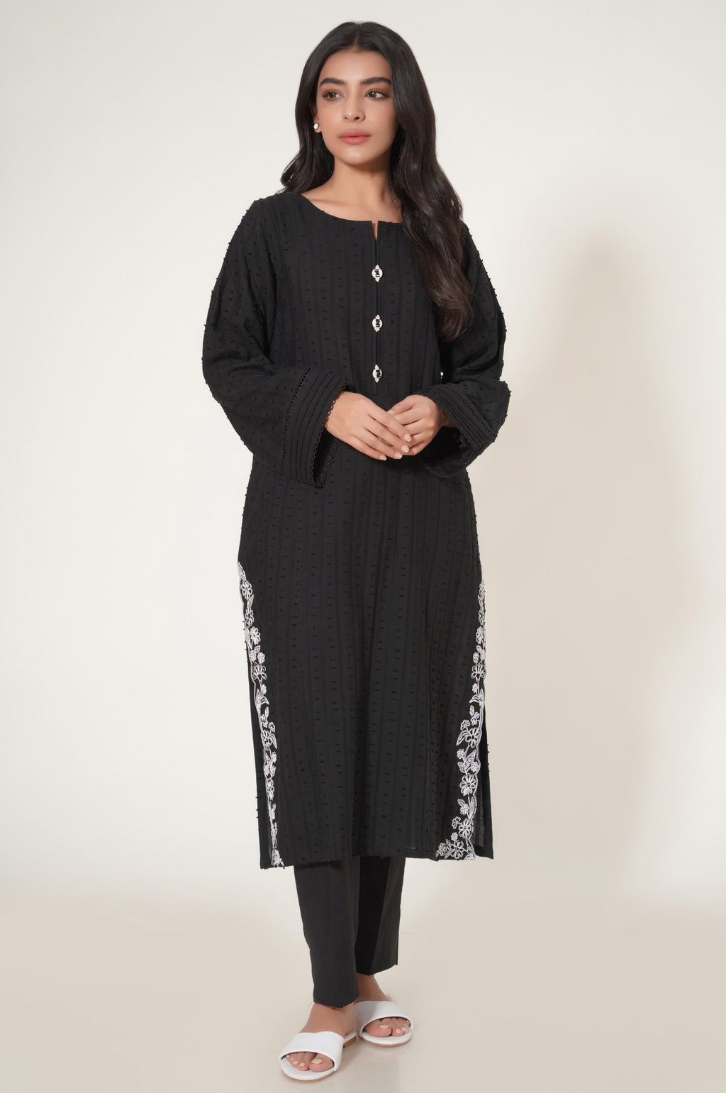 Stitched 1 Piece Brochia Jacquard Shirt
