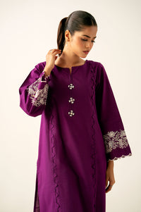 Stitched 1 Piece Embroidered Cotton Slub Shirt