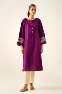 Stitched 1 Piece Embroidered Cotton Slub Shirt
