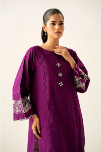Stitched 1 Piece Embroidered Cotton Slub Shirt