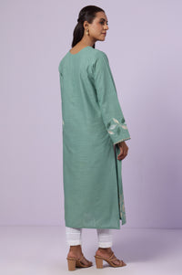 Stitched 1 Piece Embroidered Cotton Slub Shirt