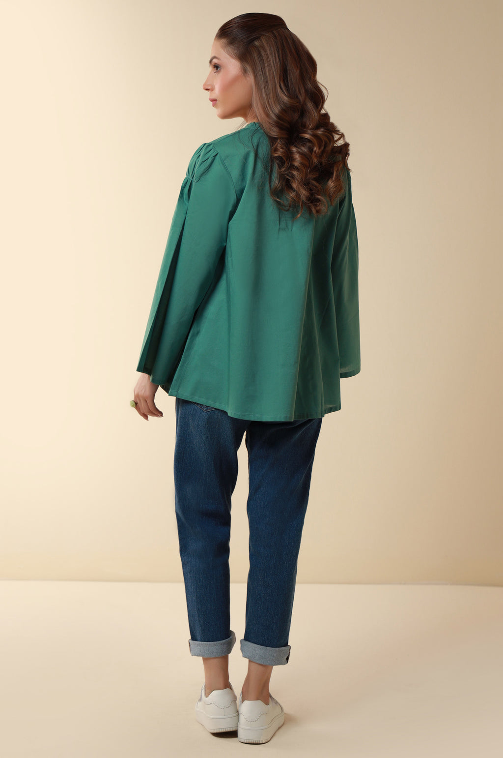 Stitched 1 Piece Embroidered Cambric Fusion Top