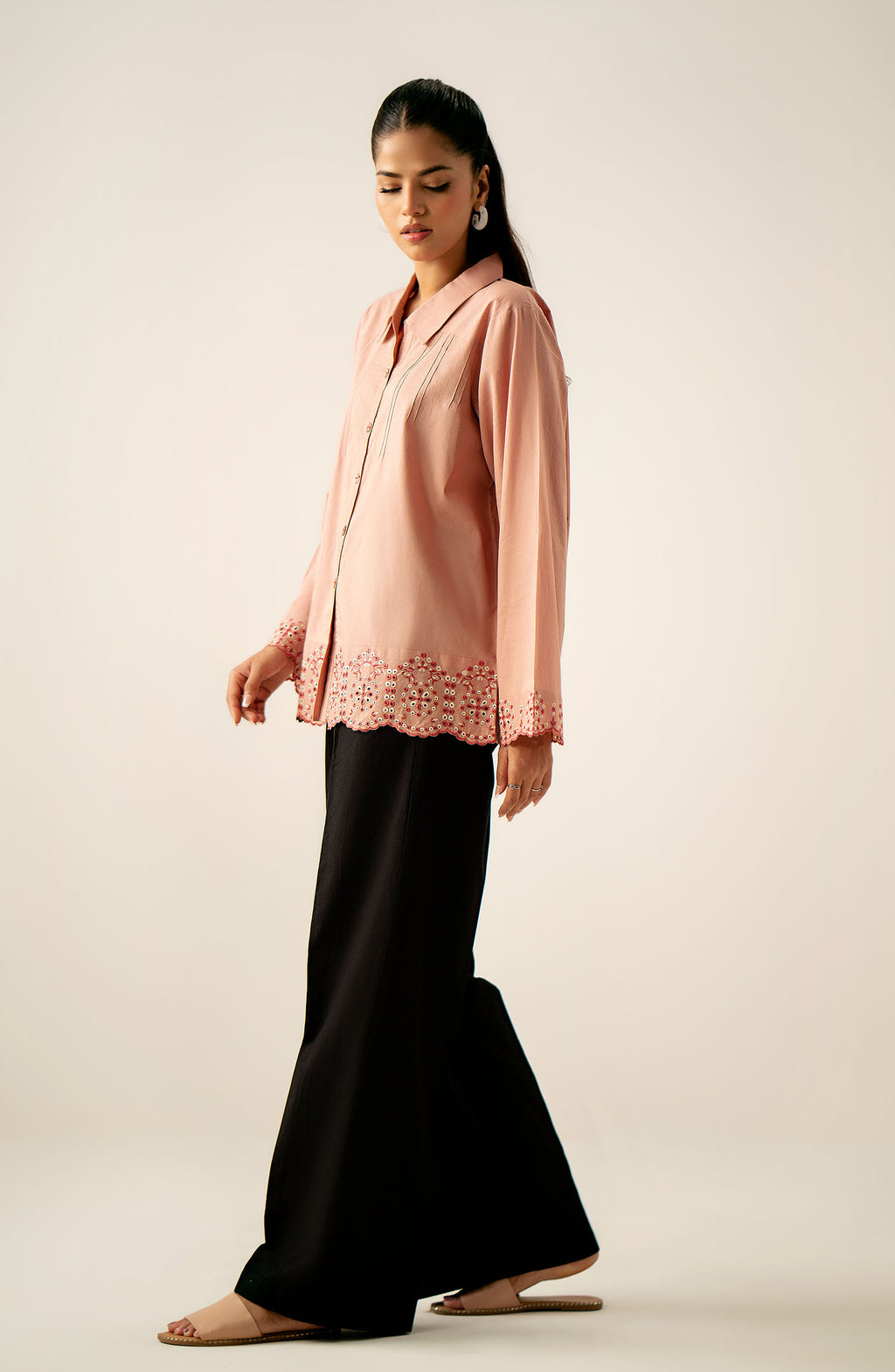 Stitched 1 Piece Embroidered Cambric Top