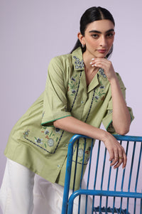 Stitched 1 Piece Embroidered Both Side Slub Top