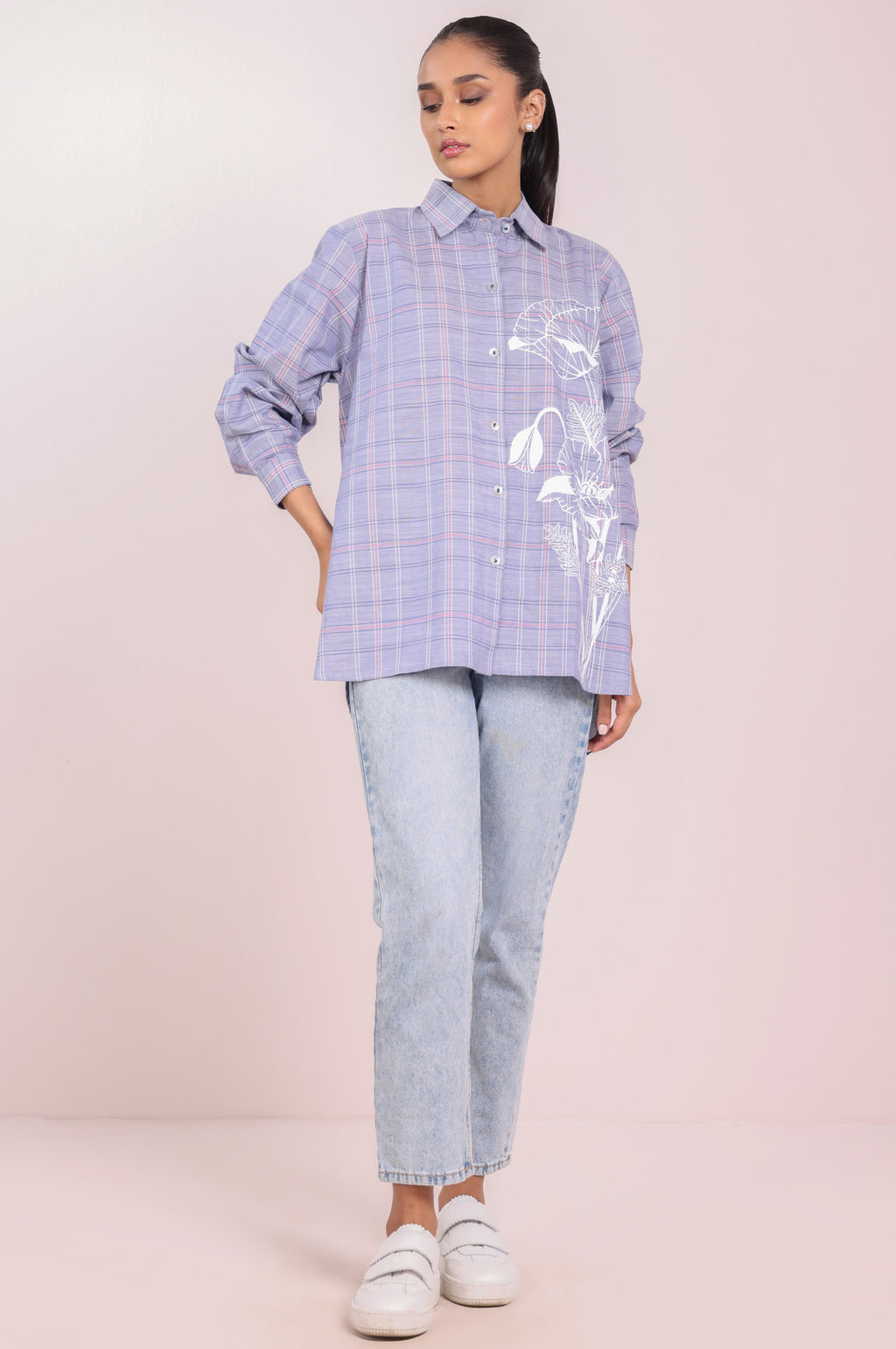 Stitched 1 Piece Screen Printed Yarn Dyed Top