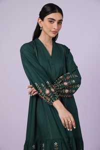 Stitched 1 Piece Embroidered Cambric Long Dress