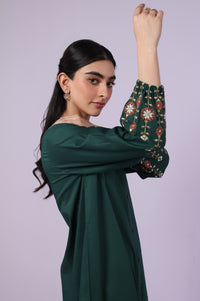 Stitched 1 Piece Embroidered Cambric Long Dress