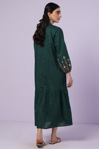 Stitched 1 Piece Embroidered Cambric Long Dress