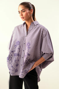 Stitched 1 Piece Embroidered Yarn Dyed Top