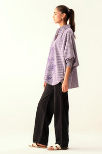 Stitched 1 Piece Embroidered Yarn Dyed Top
