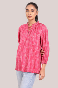 Stitched 1 Piece Stylized Printed Ripple Crinkle Top