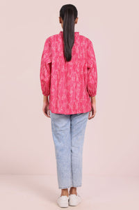 Stitched 1 Piece Stylized Printed Ripple Crinkle Top