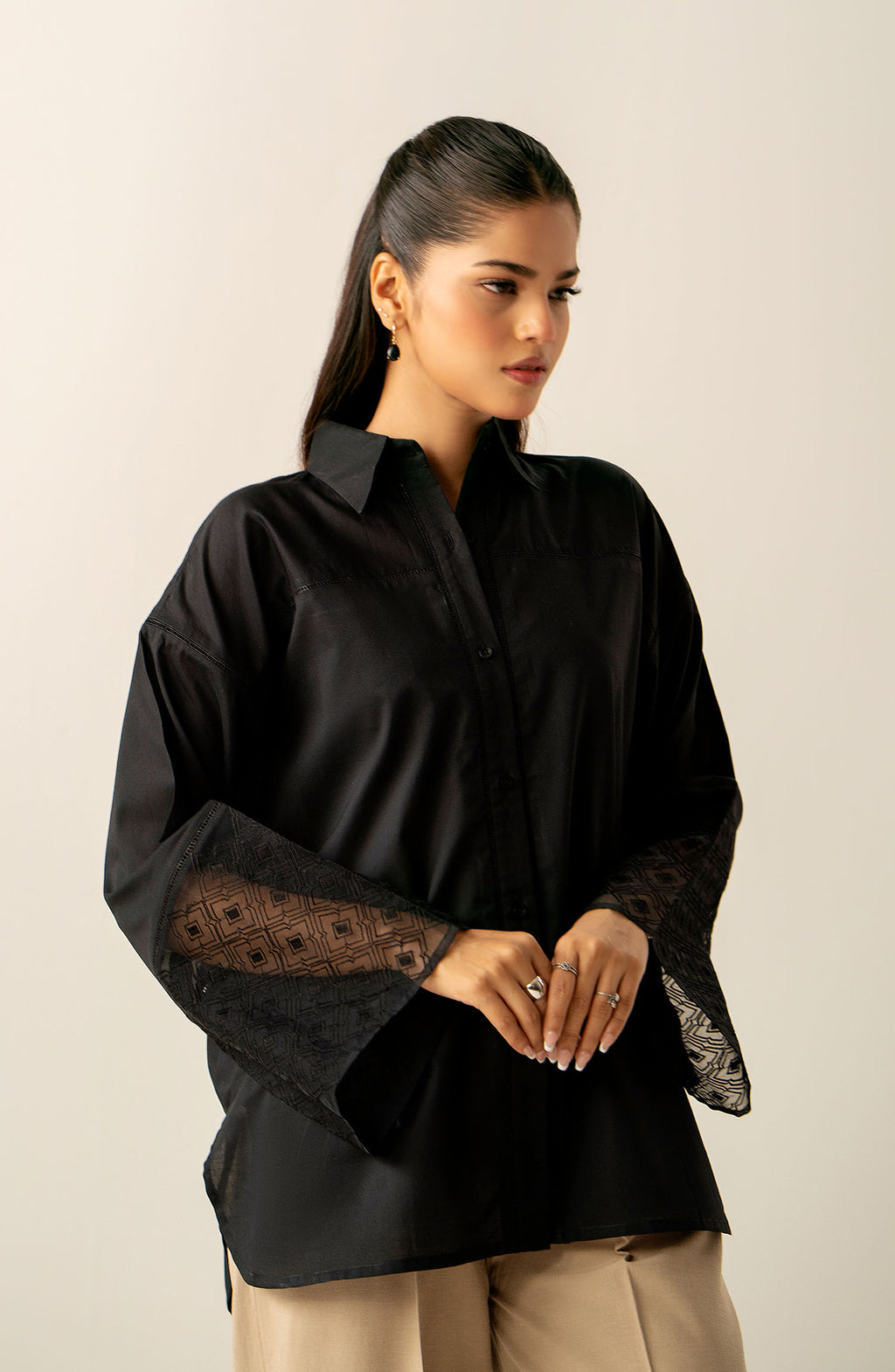 Stitched 1 Piece Embroidered Cambric Top