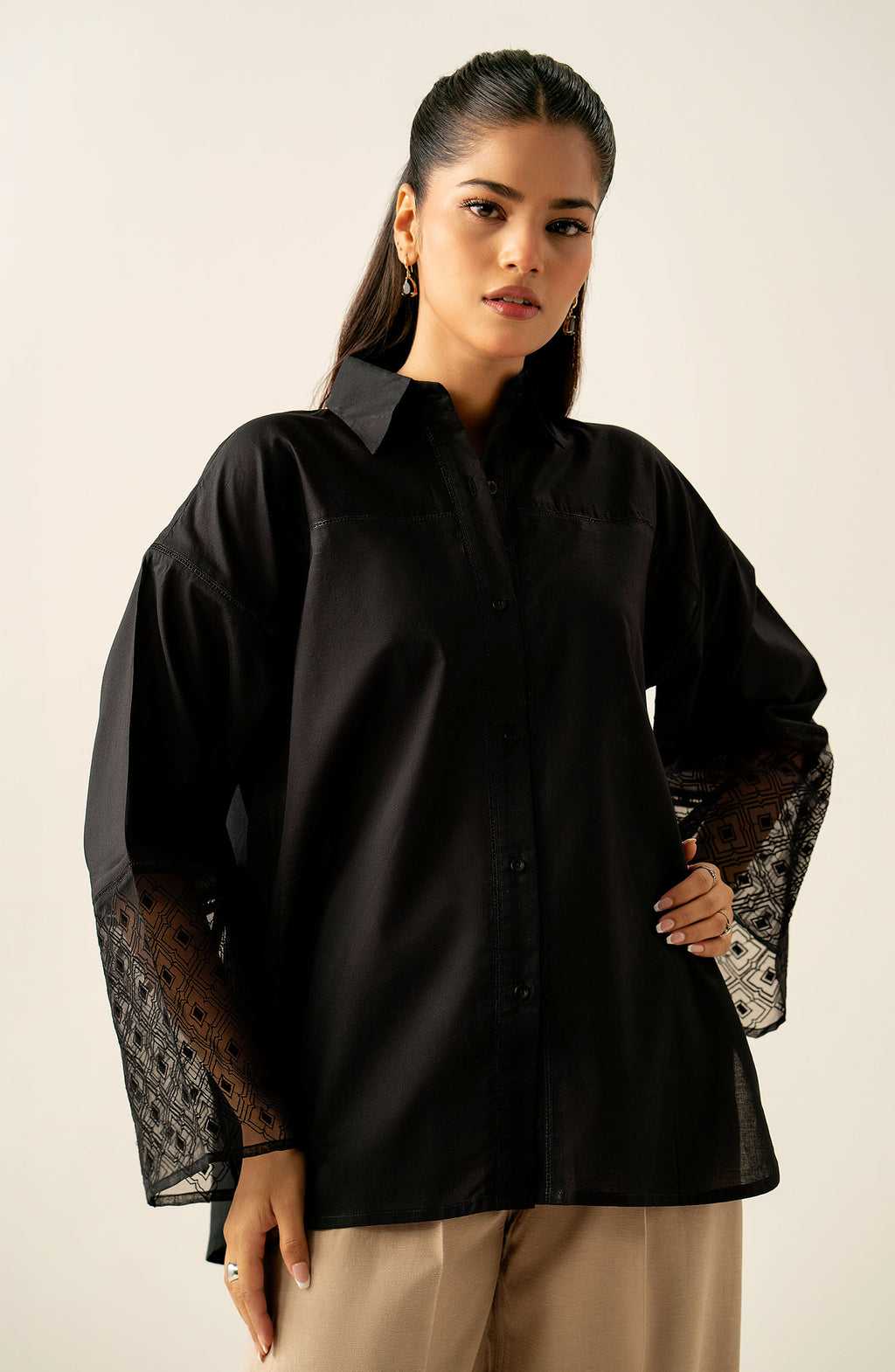 Stitched 1 Piece Embroidered Cambric Top