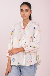 Stitched 1 Piece Embroidered Stylized Fusion Top