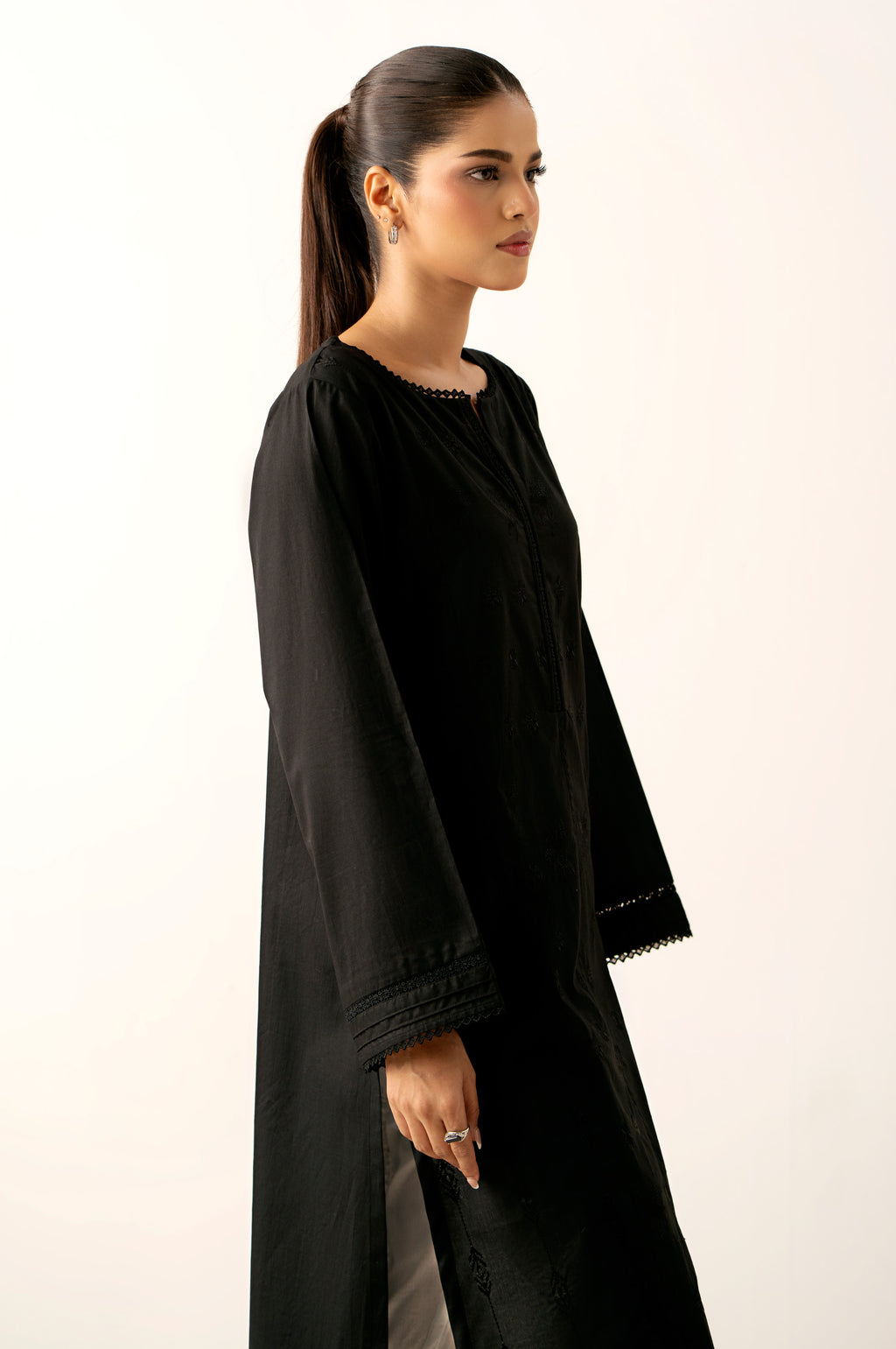 Stitched 1 Piece Embroidered Cambric Shirt