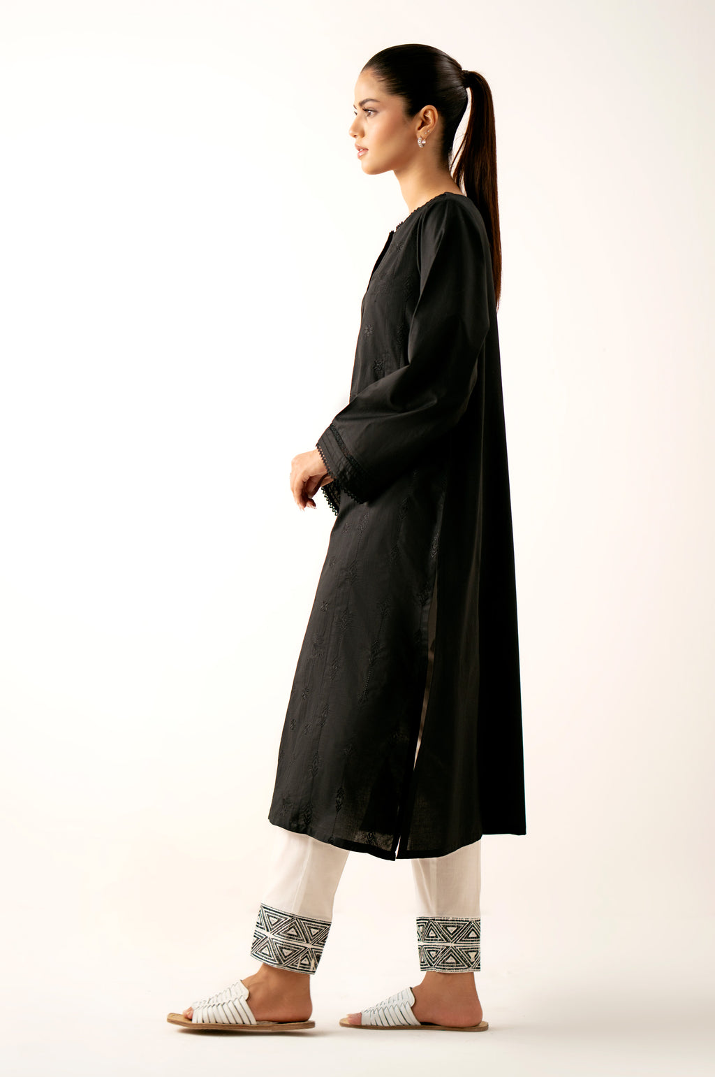 Stitched 1 Piece Embroidered Cambric Shirt