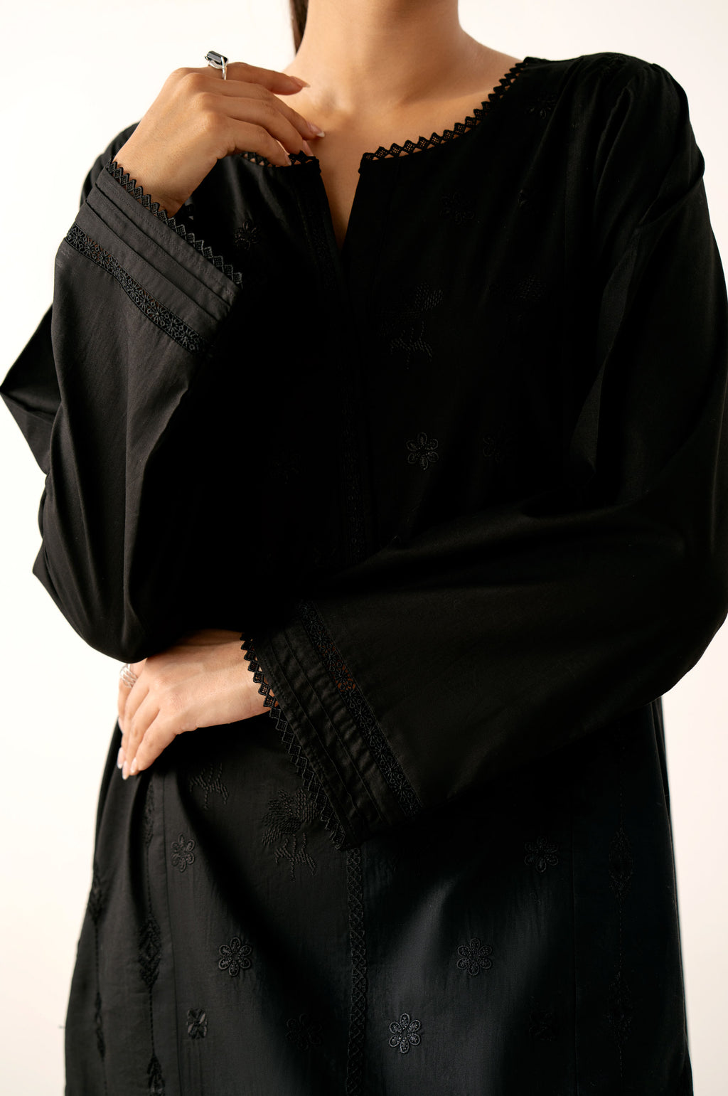 Stitched 1 Piece Embroidered Cambric Shirt