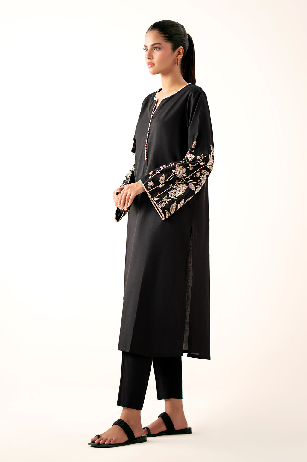 Stitched 1 Piece Embroidered Cambric Shirt