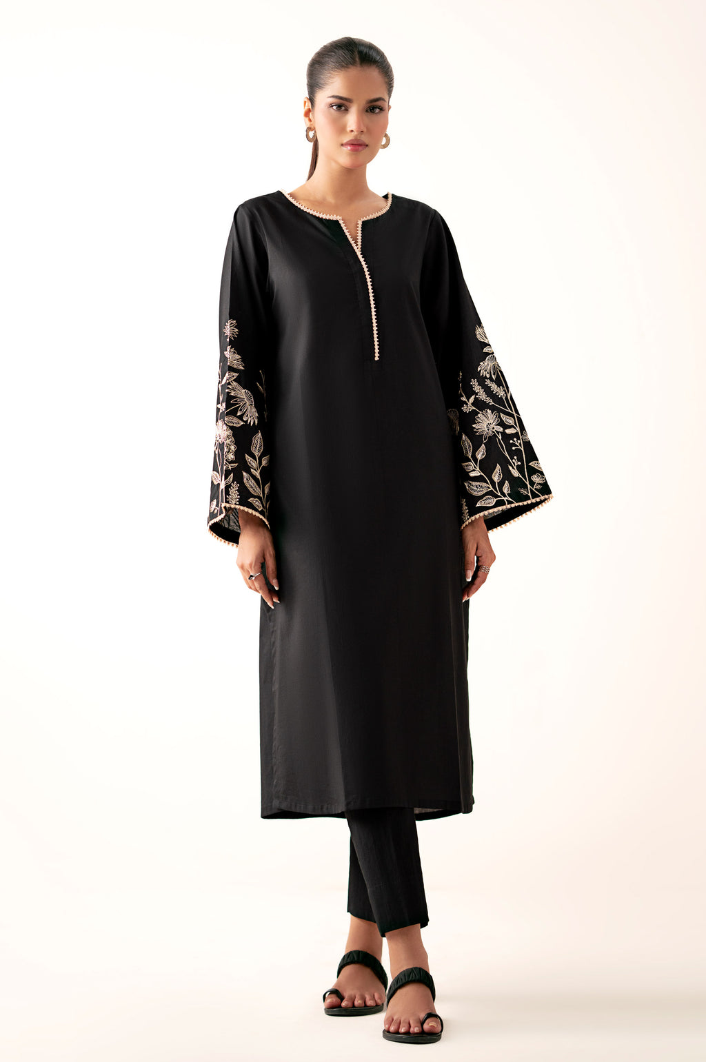 Stitched 1 Piece Embroidered Cambric Shirt