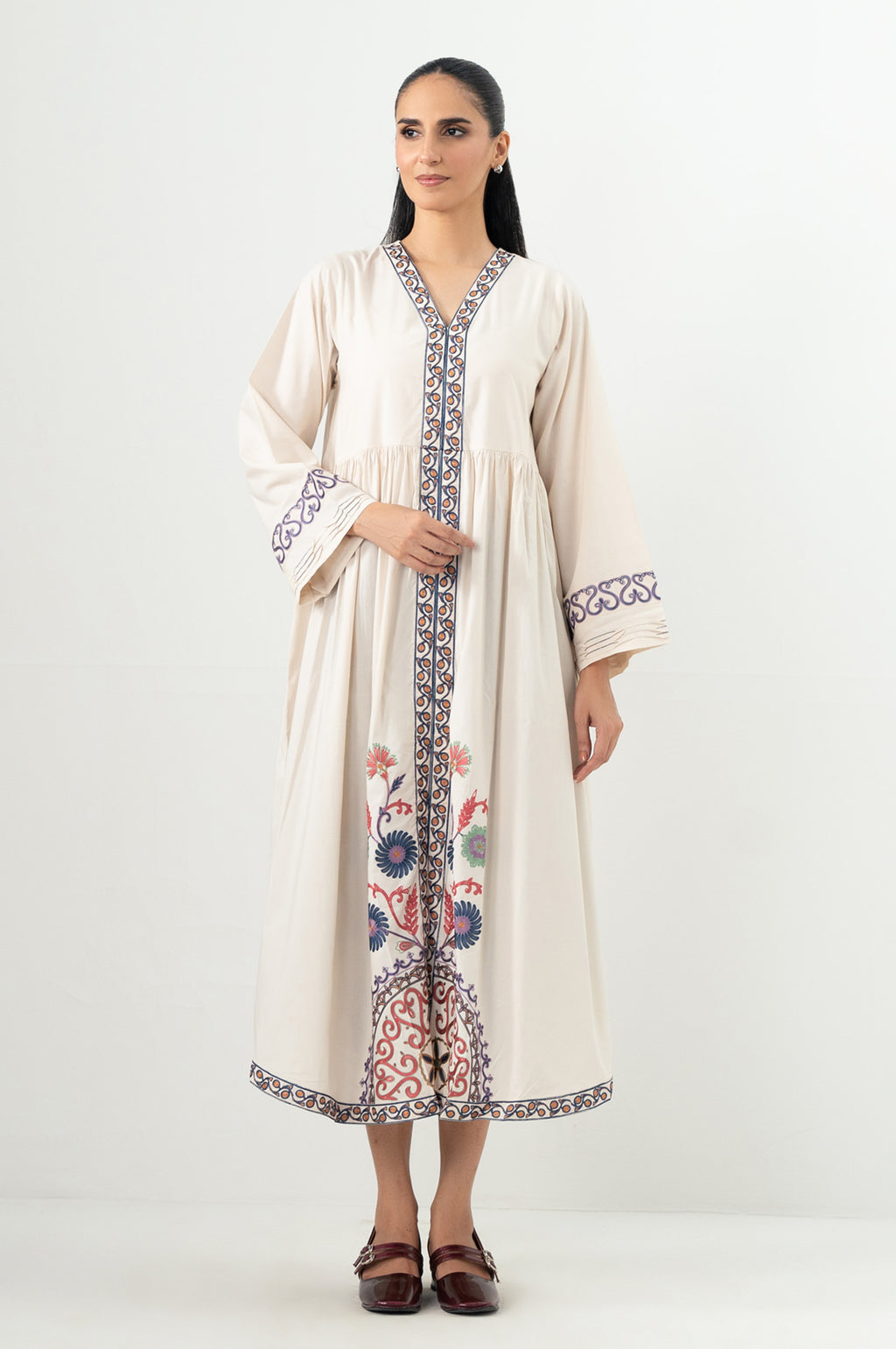 Stitched 1 Piece Embroidered Cotton Viscose Shirt