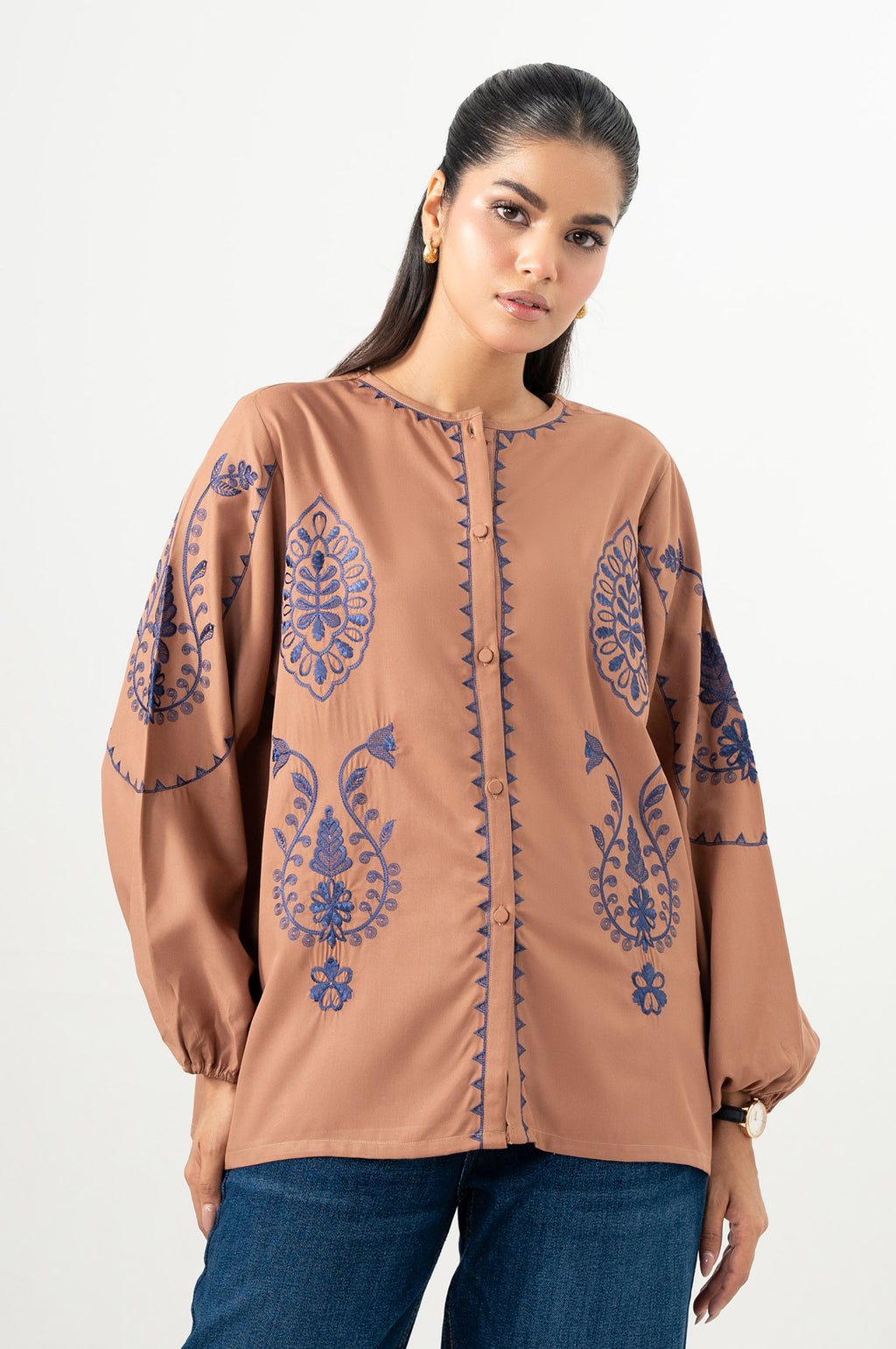 EMBROIDERED FABRON TOP