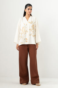 Stitched 1 Piece Embroidered Fabron Top