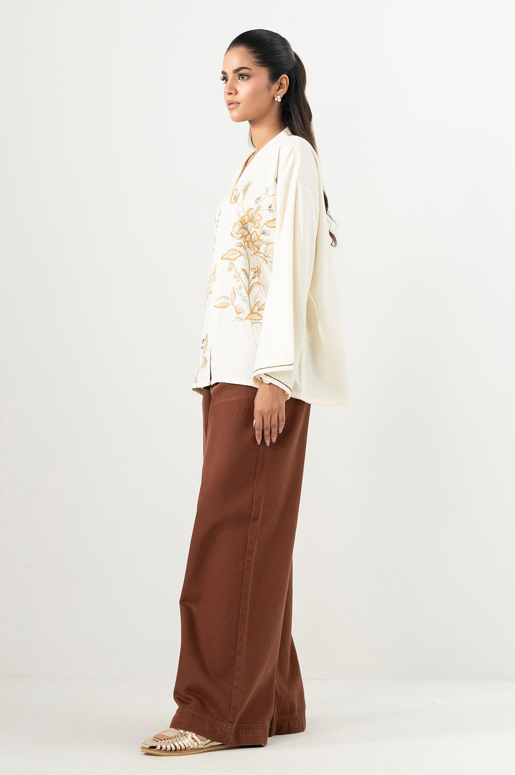 Stitched 1 Piece Embroidered Fabron Top