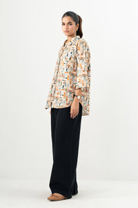 Stitched 1 Piece Digital Printed Stylized Cross Hatch Khaddar Top