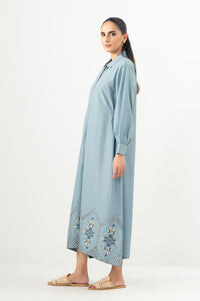Stitched 1 Piece Embroidered Irish Cotton Viscose Long Dress
