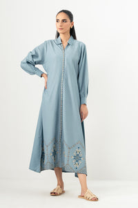 Stitched 1 Piece Embroidered Irish Cotton Viscose Long Dress
