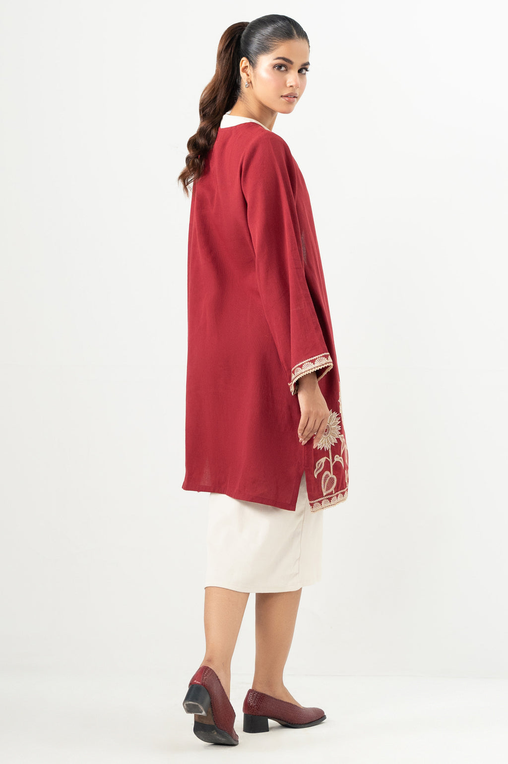 Stitched 1 Piece Embroidered Cottel Jacket