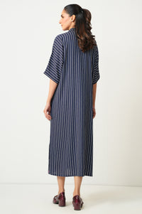Stitched 1 Piece Embroidered Yarn Dyed Long Dress