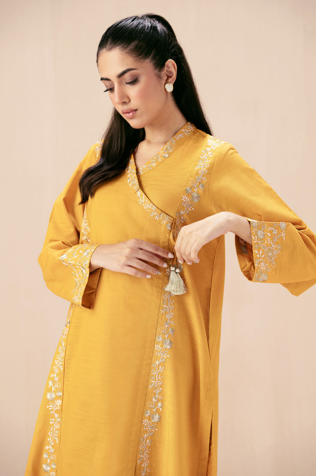 Stitched 2 Piece Embroidered Khaddar Suit