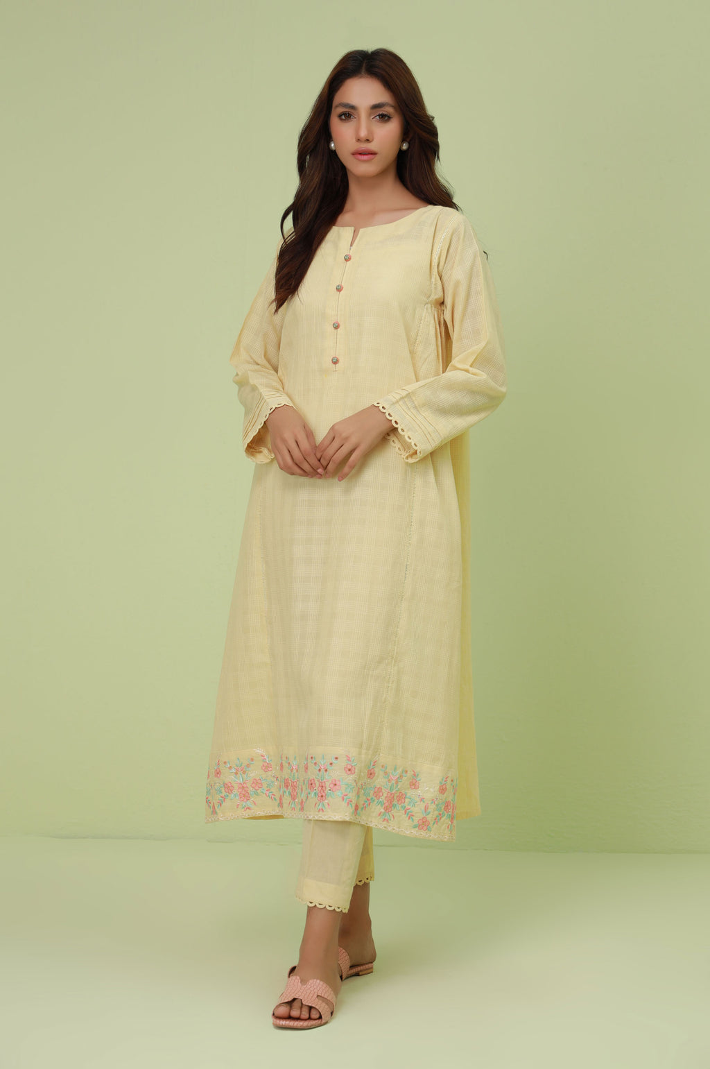 Stitched 2 Piece Embroidered Textured Suit