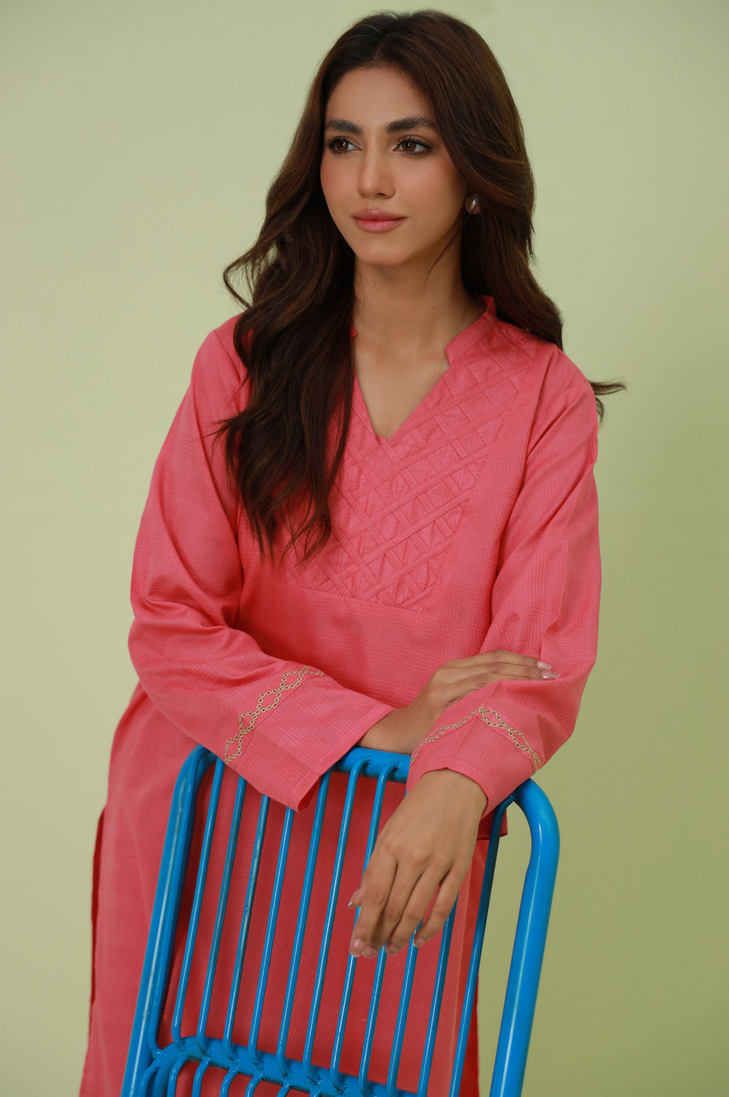 Stitched 2 Piece Embroidered Textured Suit