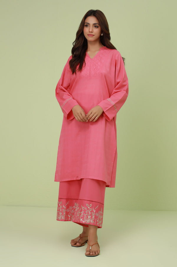 Stitched 2 Piece Embroidered Textured Suit
