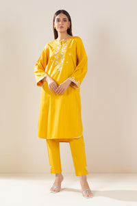 Stitched 2 Piece Embroidered Satin Jacquard Suit